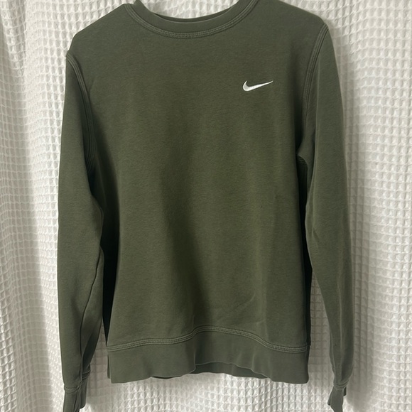 Nike Other - Nike Swoosh Embroidered Sweatshirt Size M Green Pullover Long Sleeves Crewneck